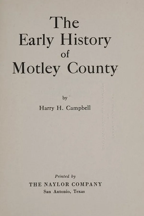 Capa de The early history of Motley County