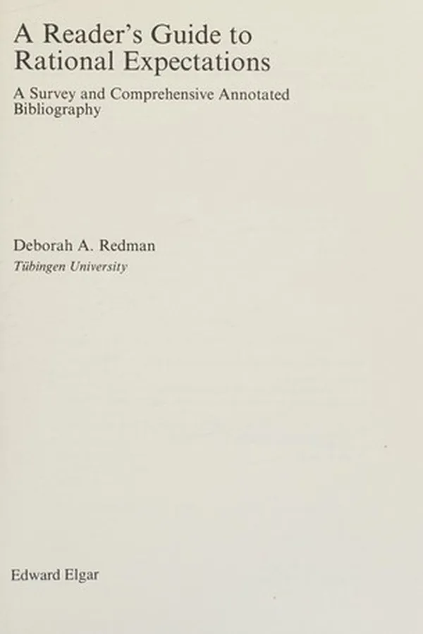 Capa de A reader's guide to rational expectations