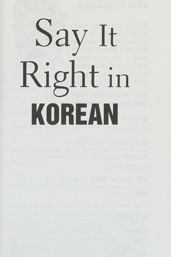 Capa de Say it right in Korean