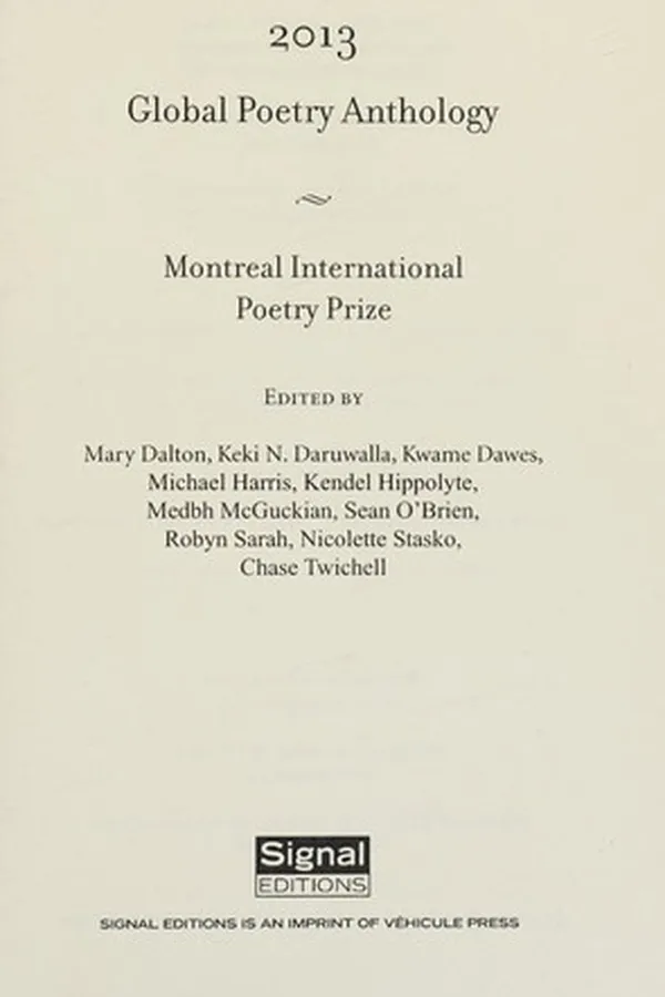 Capa de Global poetry anthology