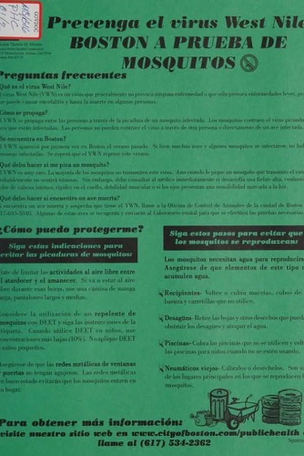 Capa de Prevent west nile virus, mosquito proof Boston