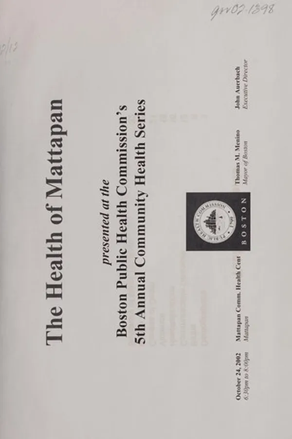 Capa de The health of mattapan