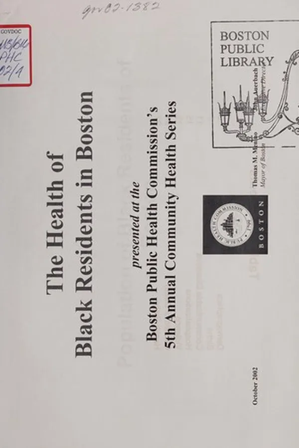 Capa de The health of black residents in Boston