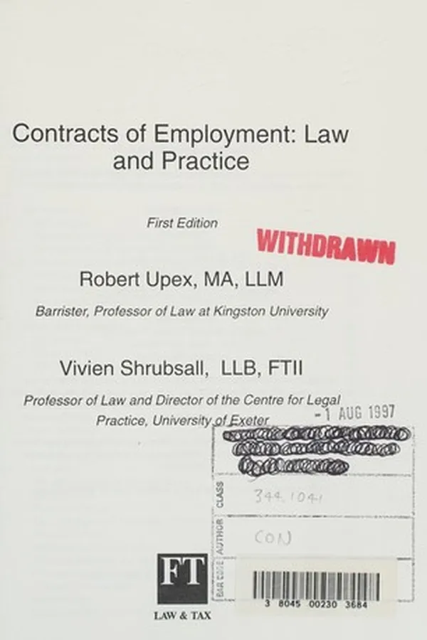 Capa de Contracts of employment