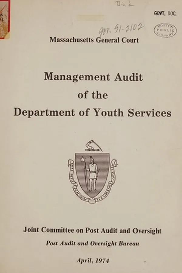 Capa de Management audit of the department of youth services