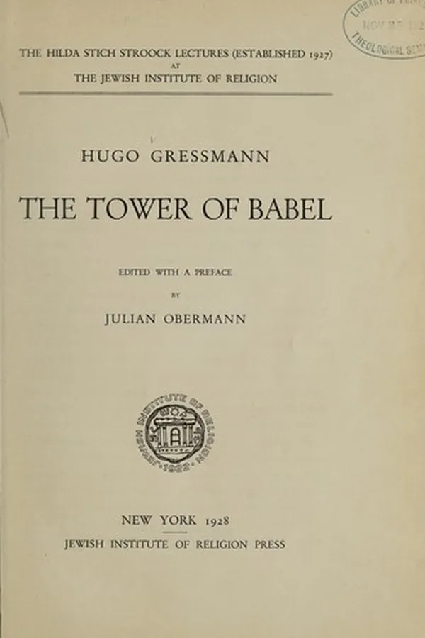 Capa de The tower of Babel