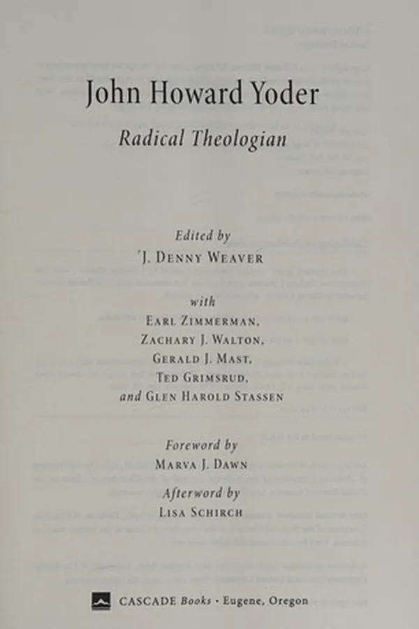 Cover of John Howard Yoder