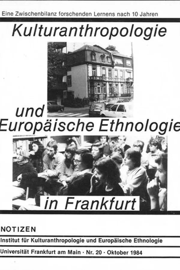 Capa de Kulturanthropologie und europäische Ethnologie in Frankfurt