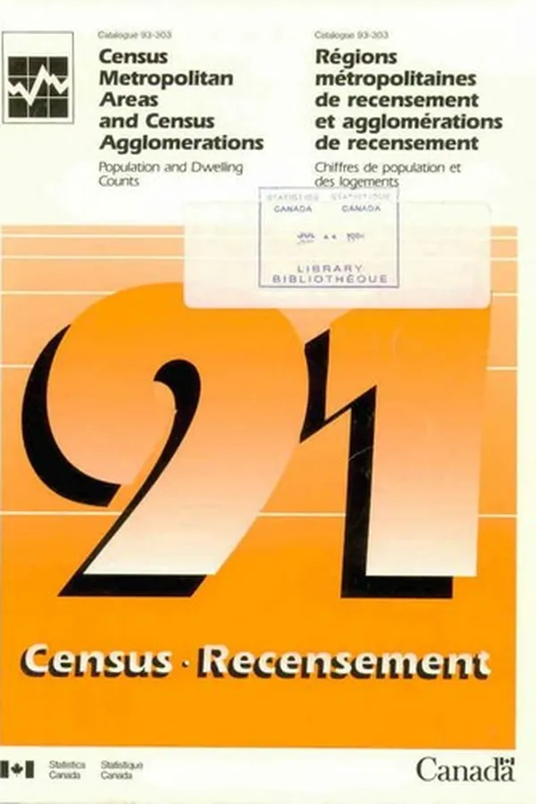 Capa de Census metropolitan areas and census agglomerations = Régions métropolitaines de recensement et agglomérations de recensement.