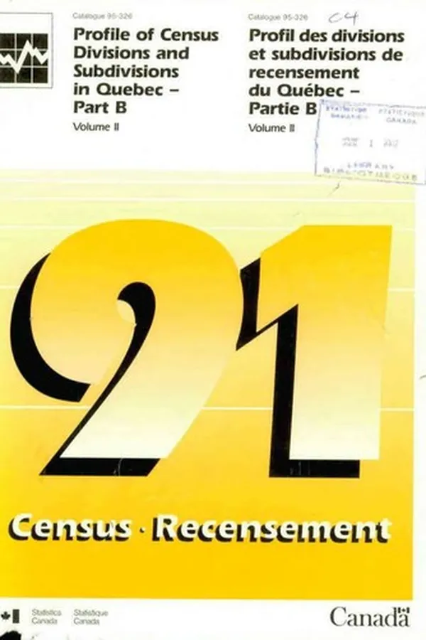 Capa de Profile of census divisions and subdivisions in Quebec. Part B = Profil des divisions et subdivisions de recensement du Québec. Partie B.