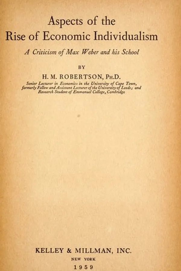 Capa de Aspects of the rise of economic individualism