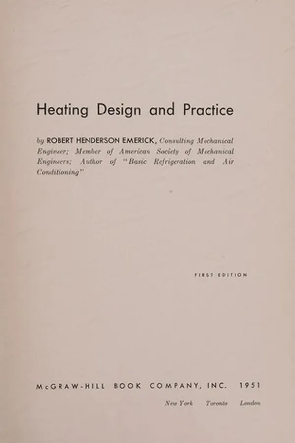 Cover of Heating design and practice