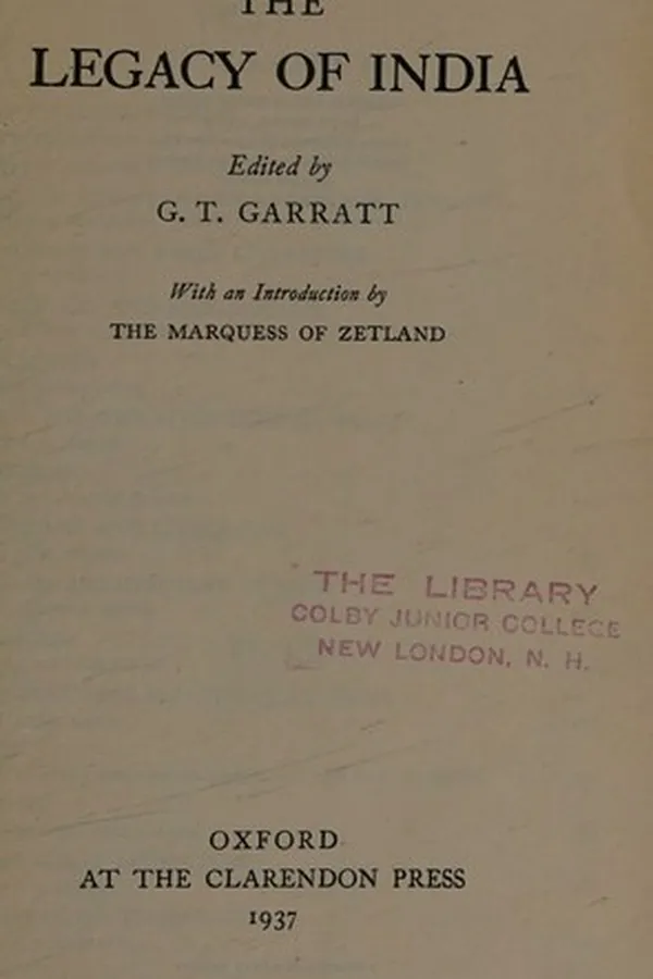 Capa de The legacy of India