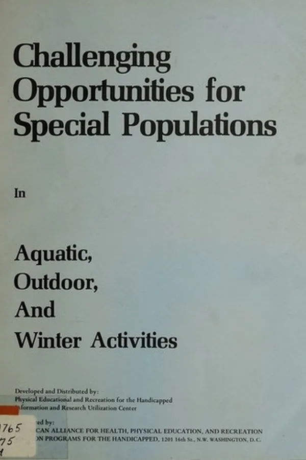 Capa de Challenging opportunities for special populations in aquatic, outdoor, and winter activities ..