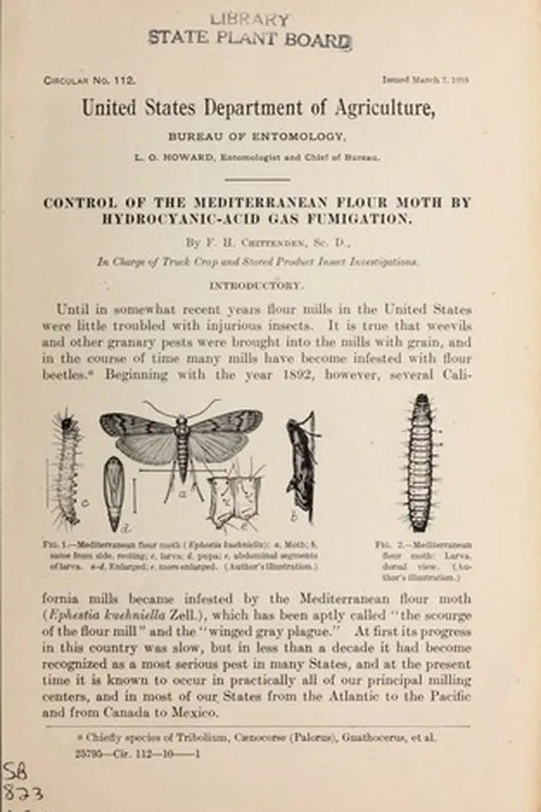 Capa de Control of the Mediterranean flour moth by hydrocyanic-acid gas fumigation