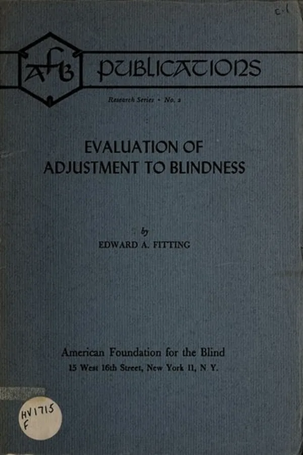 Capa de Evaluation of adjustment to blindness