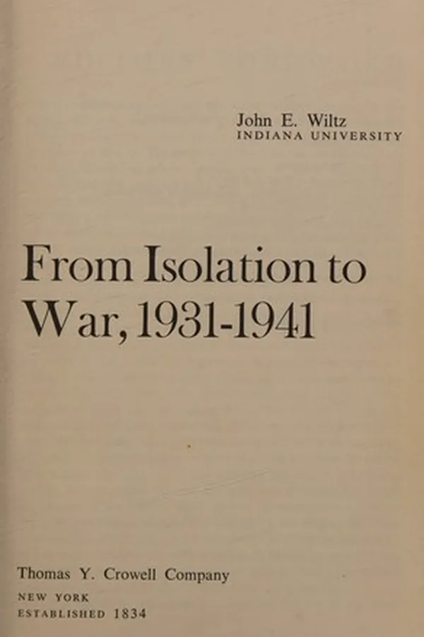 Capa de From isolation to war, 1931-1941