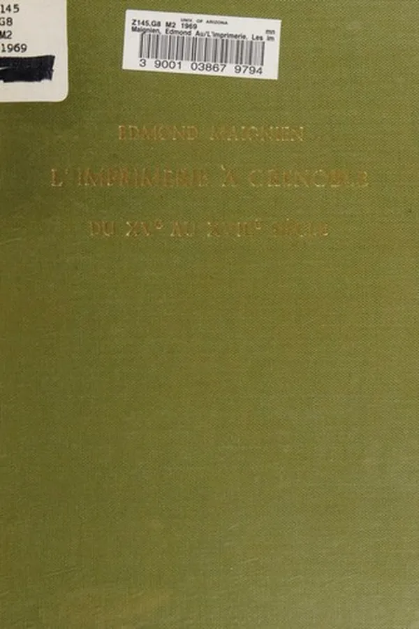 Capa de L' imprimerie