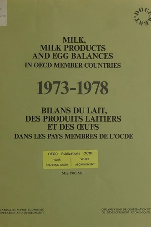 Capa de Milk, milk products and egg balances in OECD member countries =