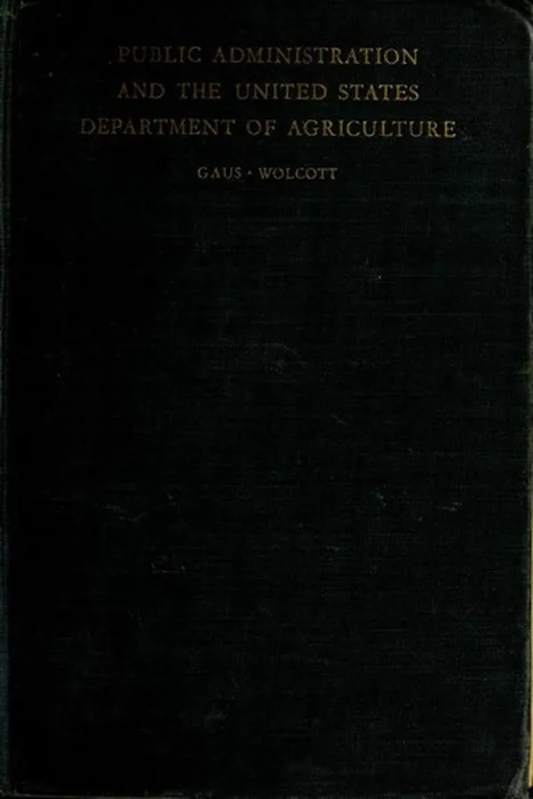 Capa de Public administration and the United States Department of Agriculture