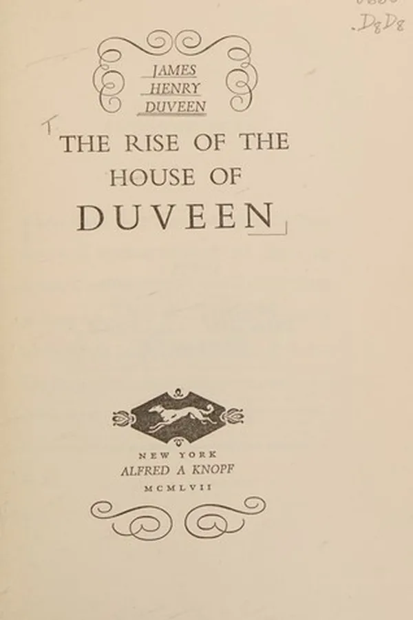 Capa de The rise of the house of Duveen