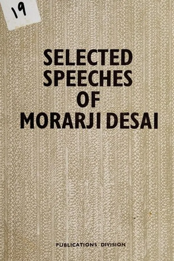 Capa de Selected speeches of Morarji Desai, 1977-1979