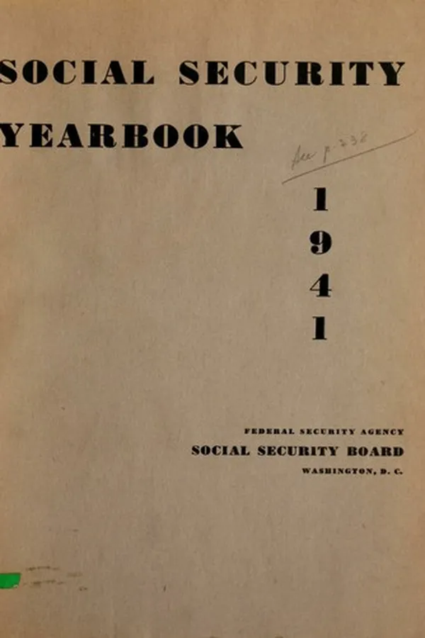 Capa de Social Security Yearbook for the Calendar Year 1941