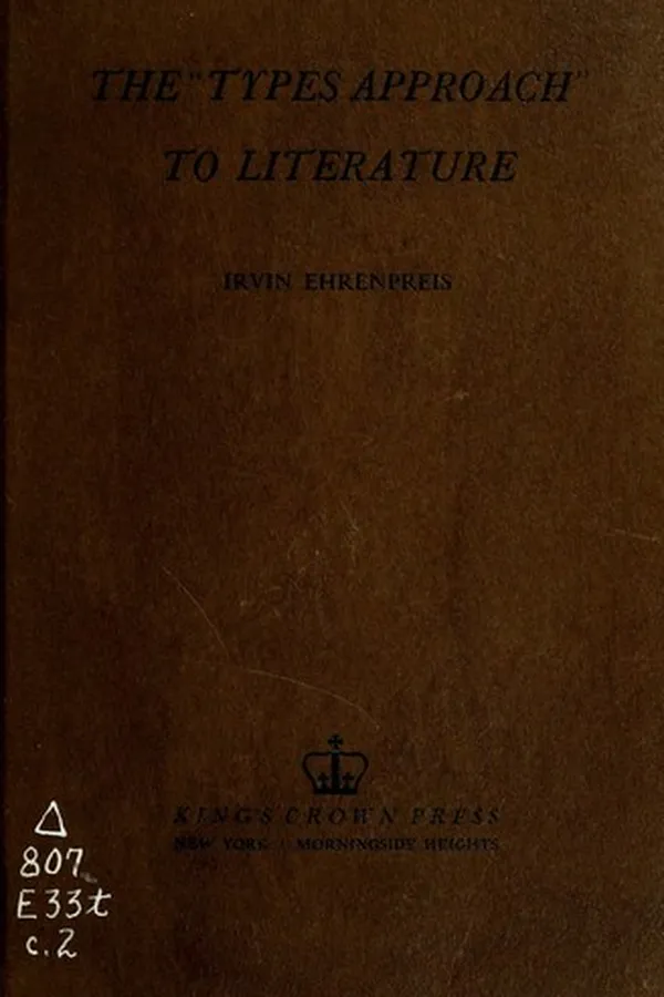 Capa de The "types approach" to literature