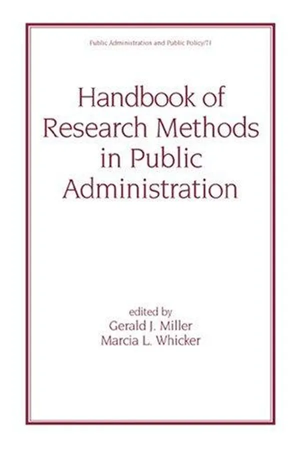 Capa de Handbook of research methods in public administration