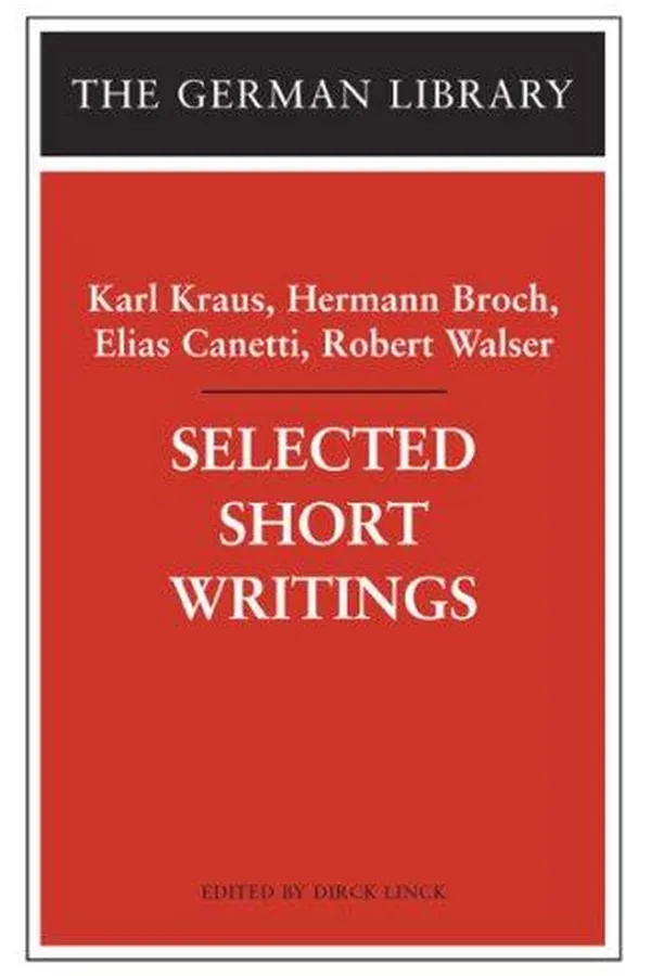 Capa de Selected Short Writings (German Library)