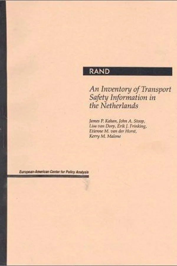 Capa de An Inventory of Transport Safety Information in the Netherlands