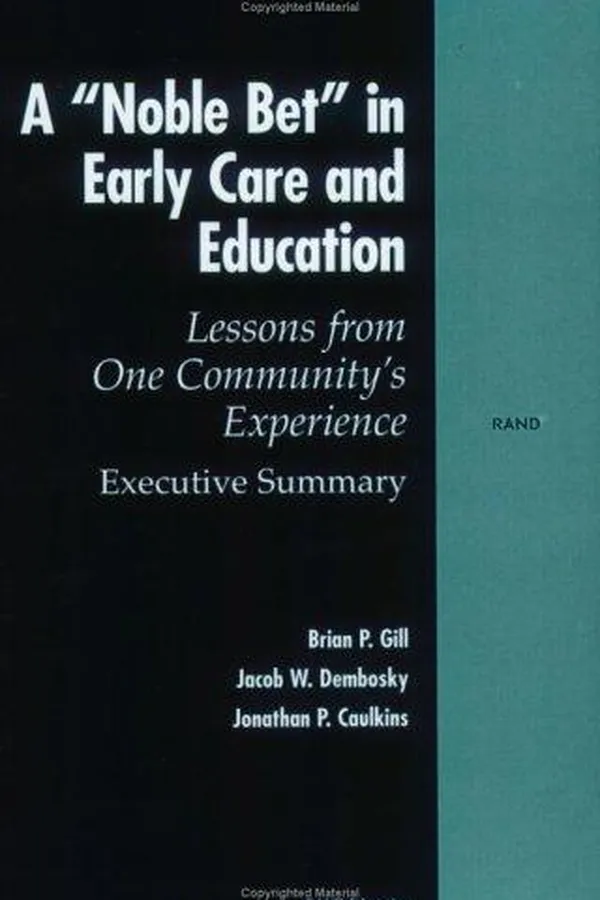 Capa de A " noble bet" in early care and education
