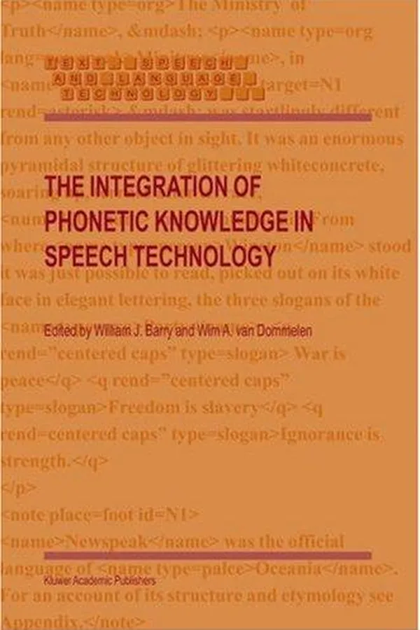 Capa de The integration of phonetic knowledge in speech technology
