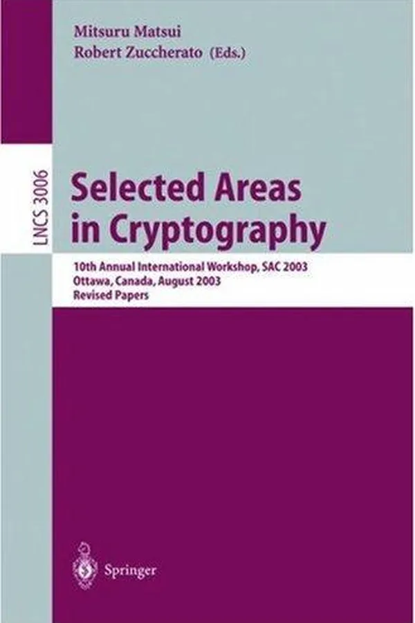 Capa de Selected areas in cryptography