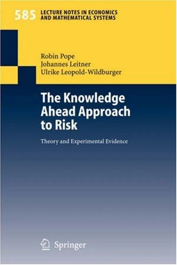 Capa de The knowledge ahead approach to risk