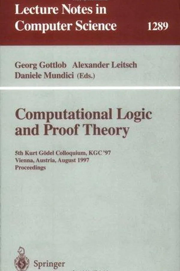 Capa de Computational logic and proof theory