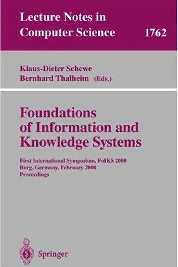 Cover of Foundations of information and knowledge systems