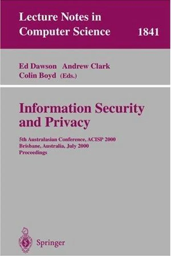 Capa de Information security and privacy