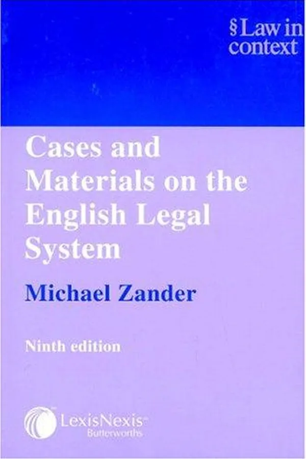 Capa de Cases and Materials on the English Legal System (Law in Context)