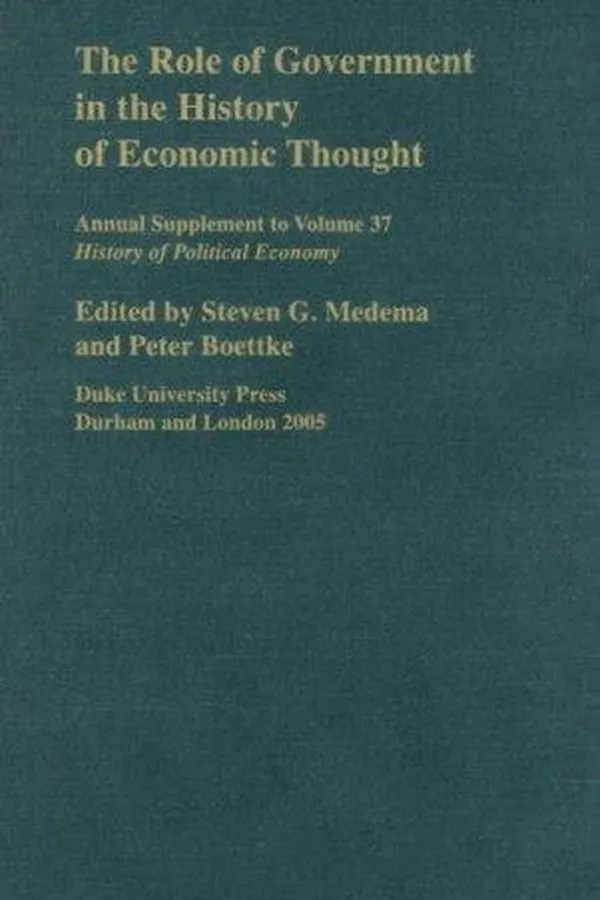Capa de The role of government in the history of economic thought