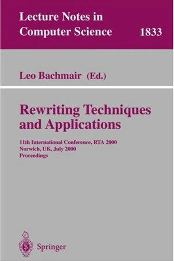 Capa de Rewriting Techniques and Applications
