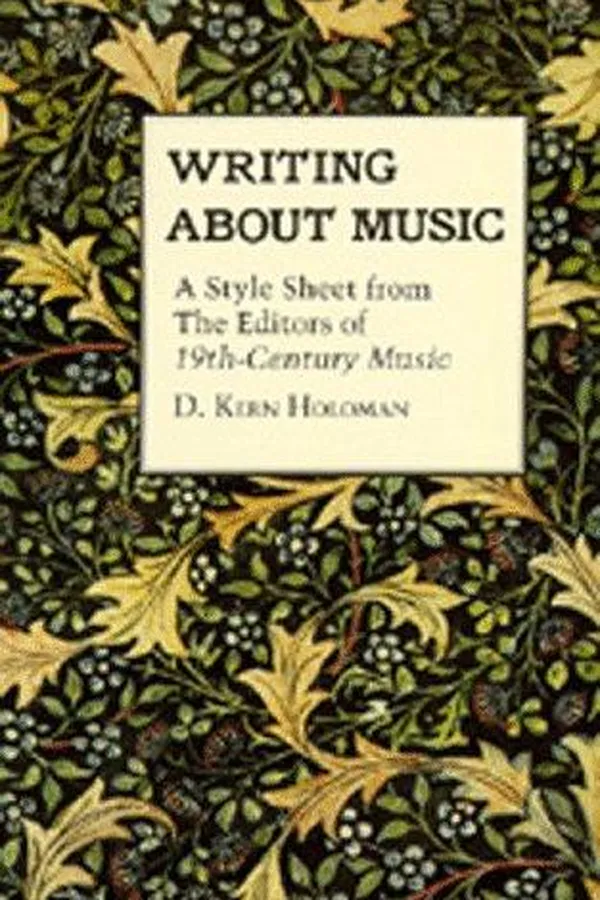 Capa de Writing about music