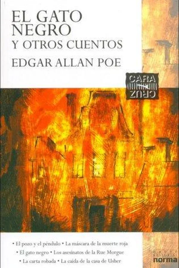 Capa de El gato negro y otros cuentos (Black Cat / Fall of the House of Usher / Masque of the Red Death / Murders in the Rue Morgue / Pit and the Pendulum / Purloined Letter)