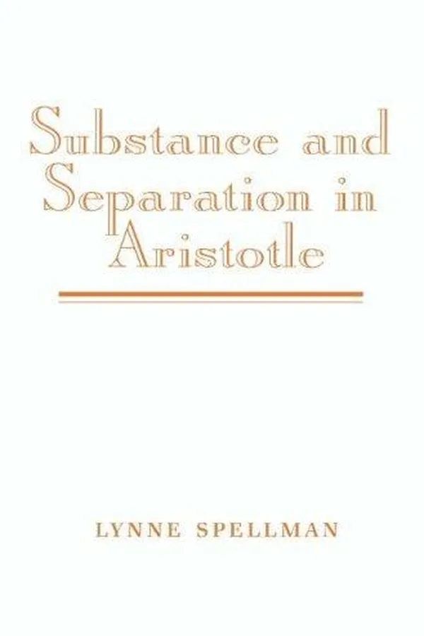 Capa de Substance and separation in Aristotle