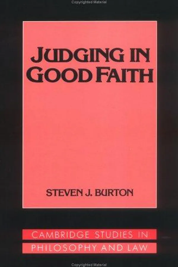 Capa de Judging in Good Faith (Cambridge Studies in Philosophy and Law)