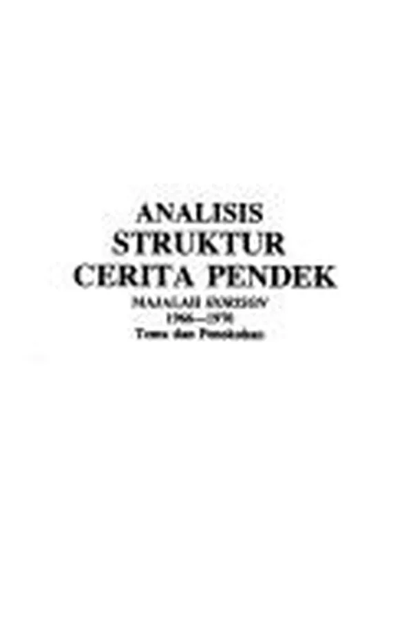 Capa de Analisis struktur cerita pendek majalah Horison, 1966-1970