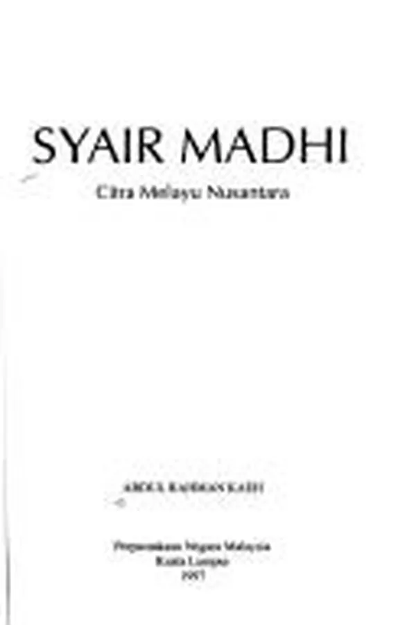 Capa de Syair Madhi