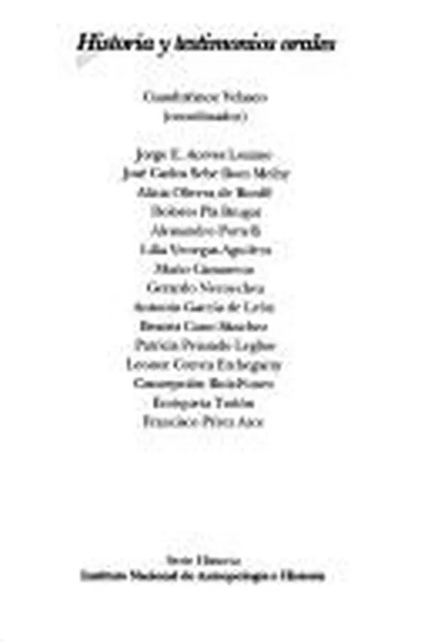 Capa de Historia y testimonios orales