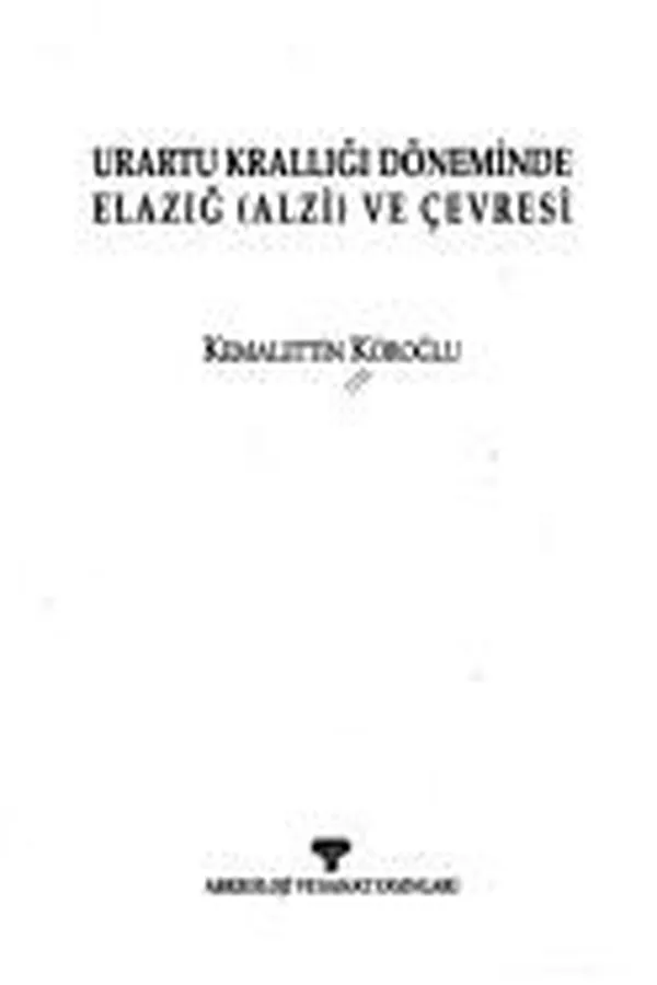 Capa de Urartu Krallığı döneminde Elazığ (Alzi) ve çevresi