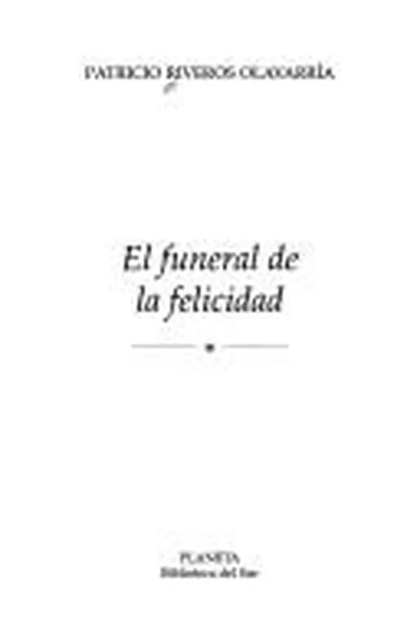 Capa de El funeral de la felicidad